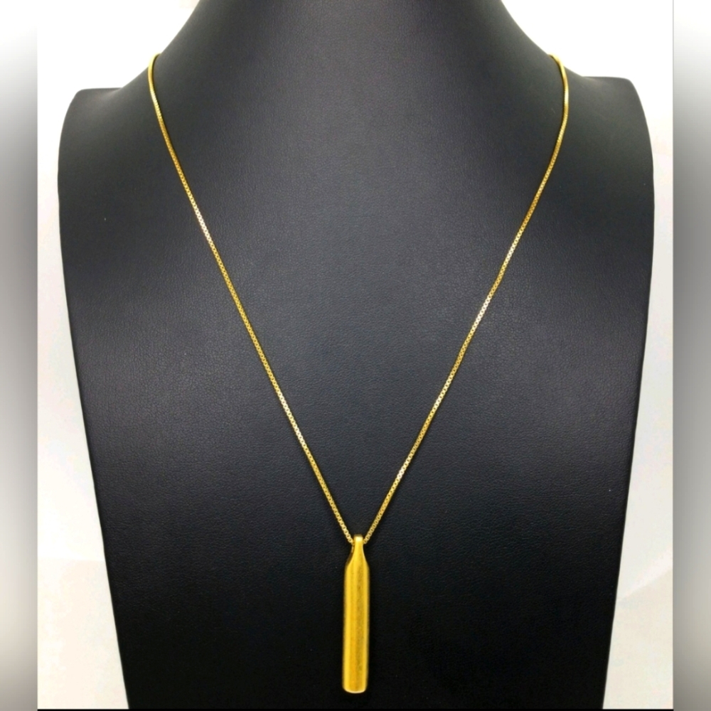 Madewell Goldtone Cylinder Pendant Box Chain Necklace 33"
